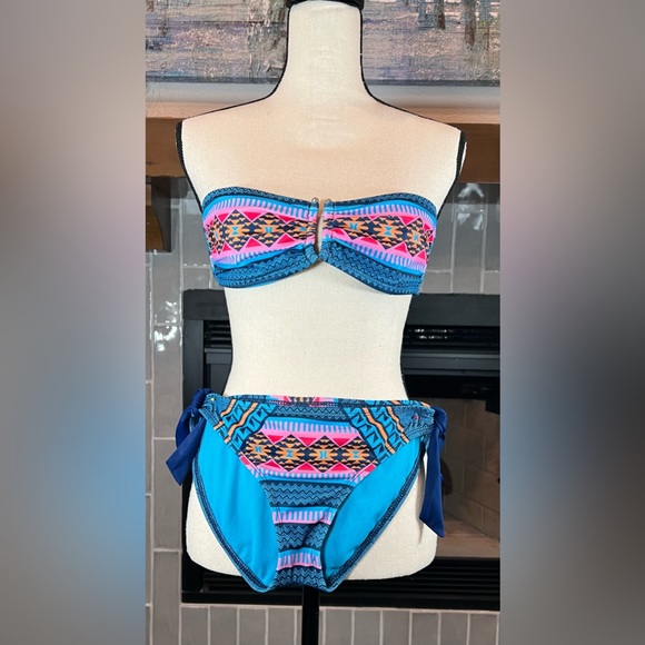 Hurley Other - Hurley Bandeau Bikini Logo Aztec Pattern Size Small